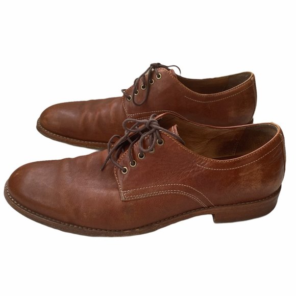 HS Trask Mens Brown Leather Oxford Dress Shoes